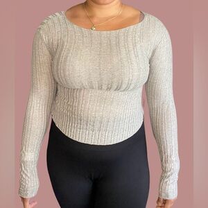 Pearl Knit Layering Top - Gray